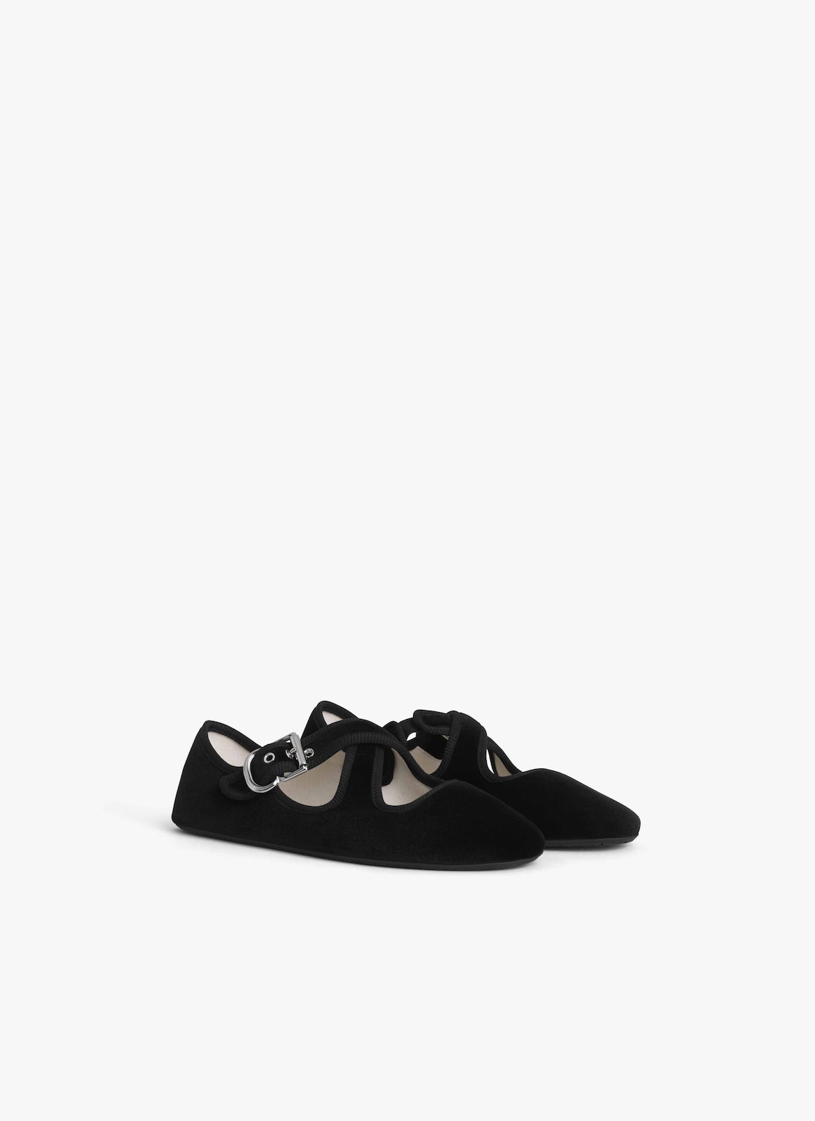 CRISS CROSS BALLET FLATS IN VELVET ALAÏA BLACK CRISS CROSS BALLET FLATS IN VELVET